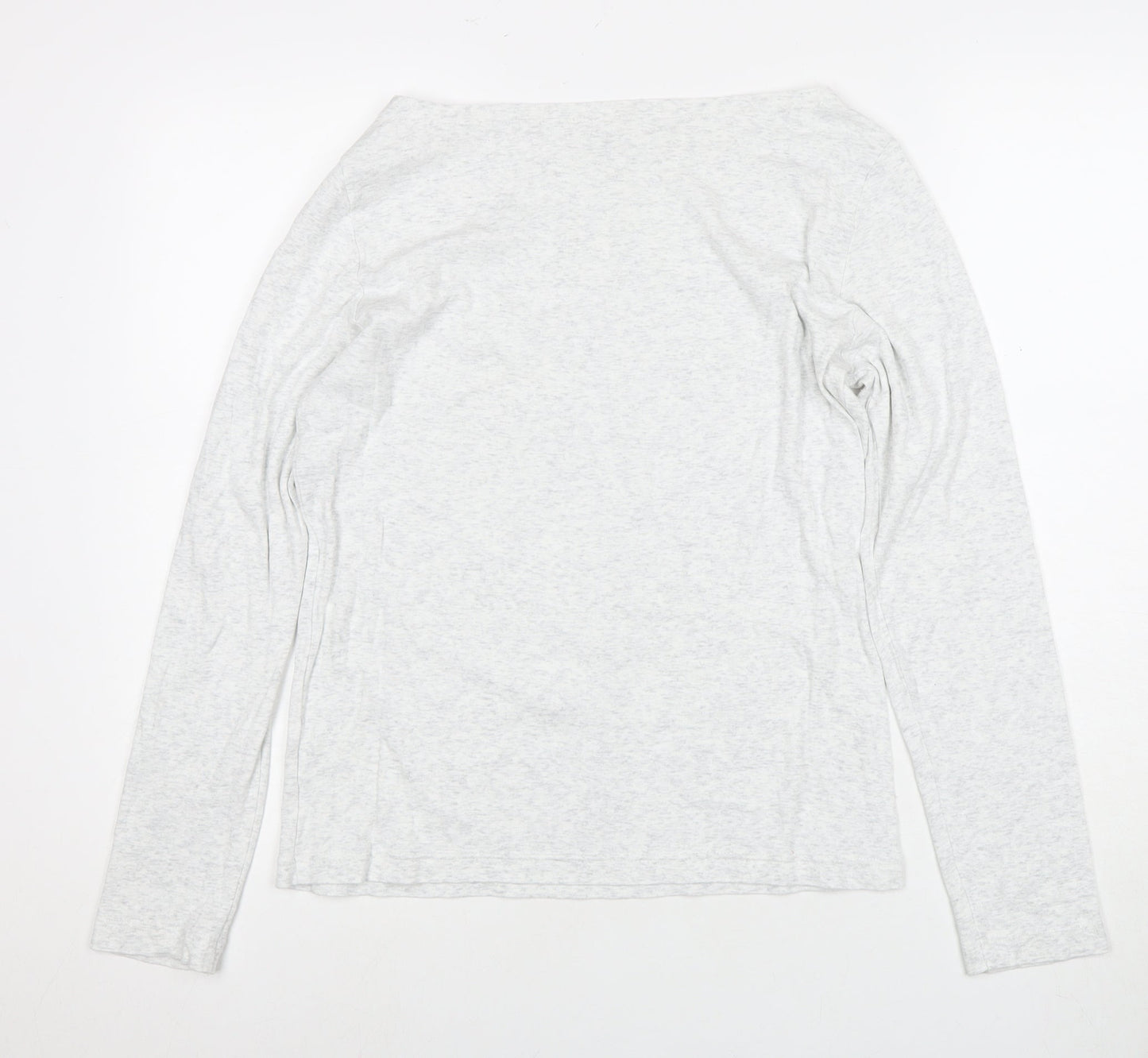 GAP Women White Basic Long Sleeve T-Shirt - L