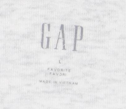 GAP Women White Basic Long Sleeve T-Shirt - L