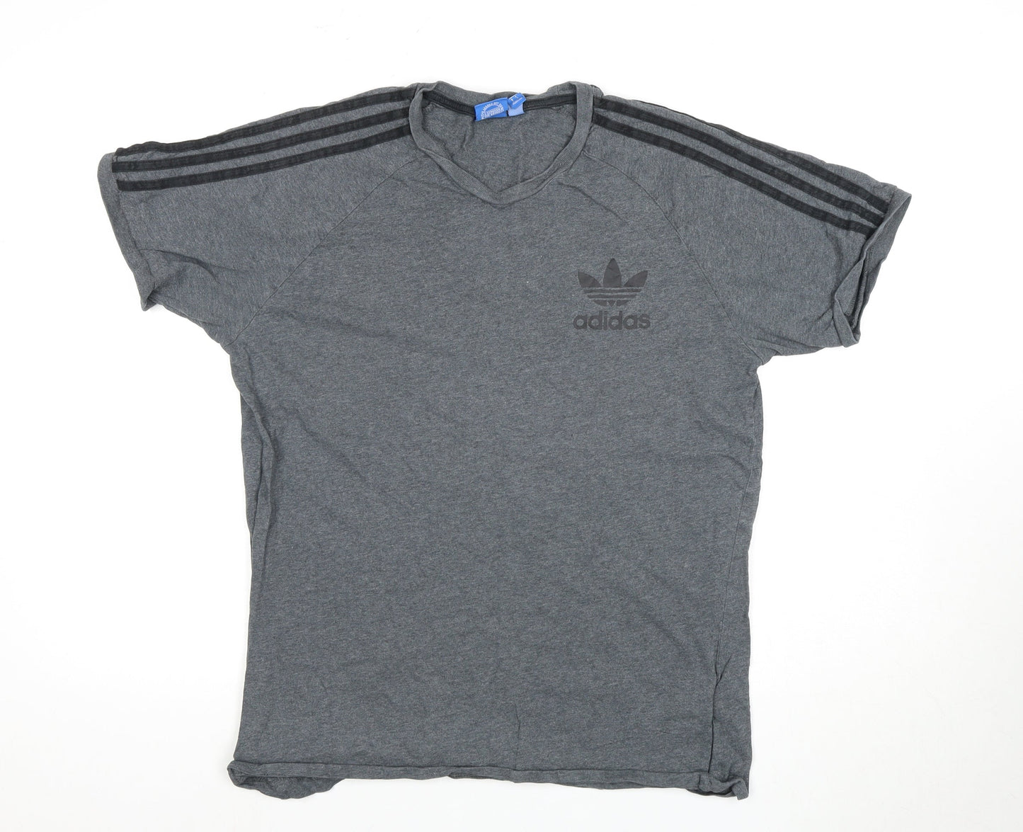 Adidas Men's Grey Crew Neck Short Sleeve T-Shirt, L