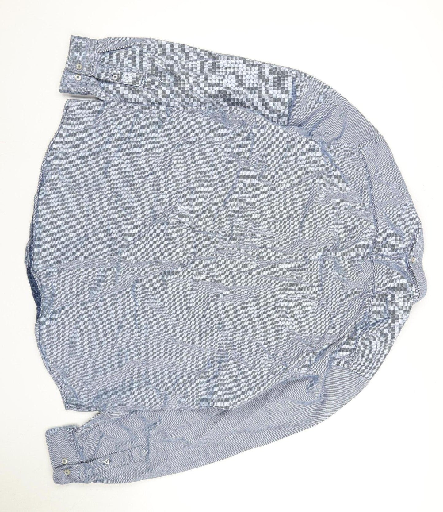 Next Men’s Blue Button-Up Shirt, Size L, Cotton