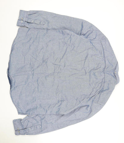 Next Men’s Blue Button-Up Shirt, Size L, Cotton