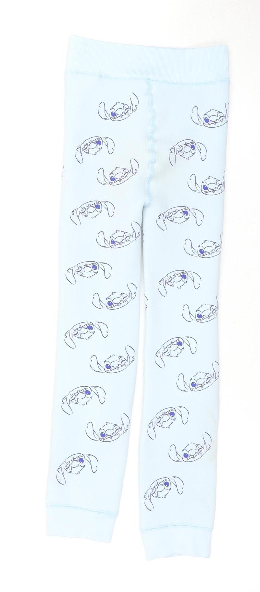 Disney Girls Blue Stitch Pyjama Pants 9-10 Years Lightweight