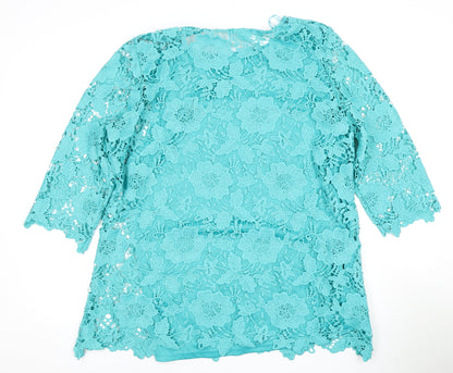 Womens UK Size XL Damart Blue Tunic Blouse