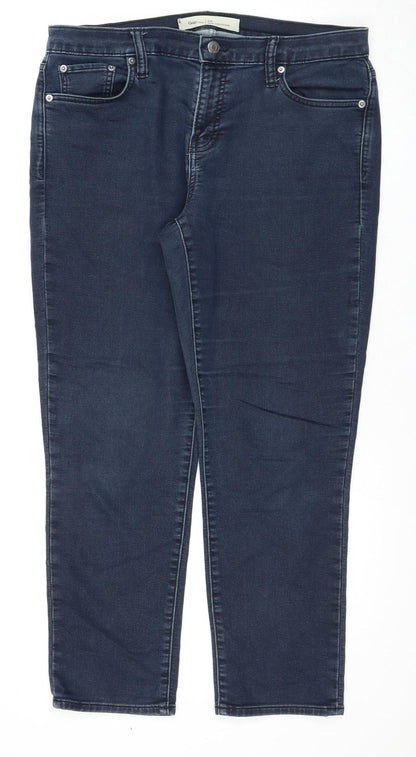 Gap Women's Blue Boyfriend Jeans Size 8 - Relaxed Fit Denim