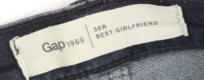 Gap Women's Blue Boyfriend Jeans Size 8 - Relaxed Fit Denim