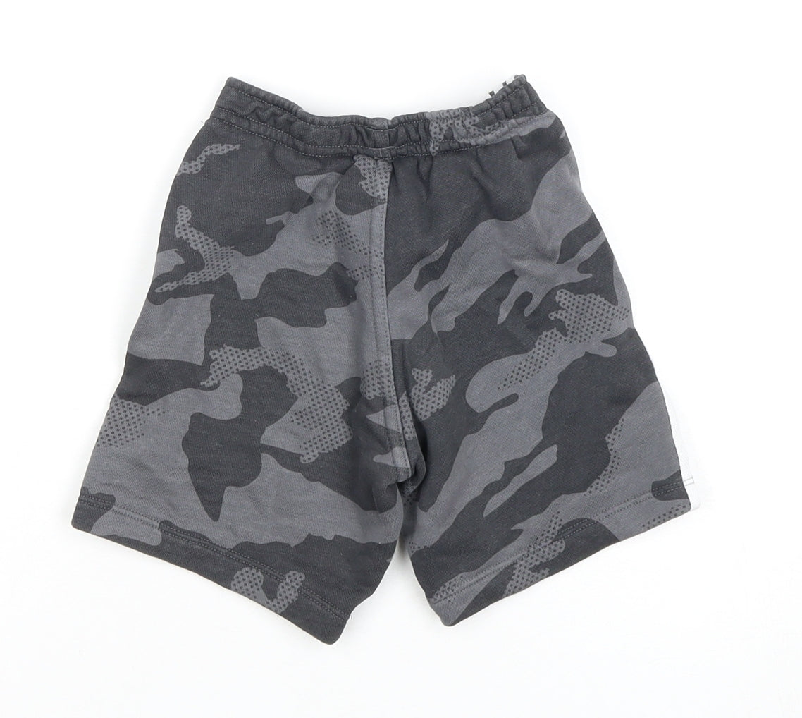 Adidas Boys Grey Camouflage Athletic Shorts 2-3 Years