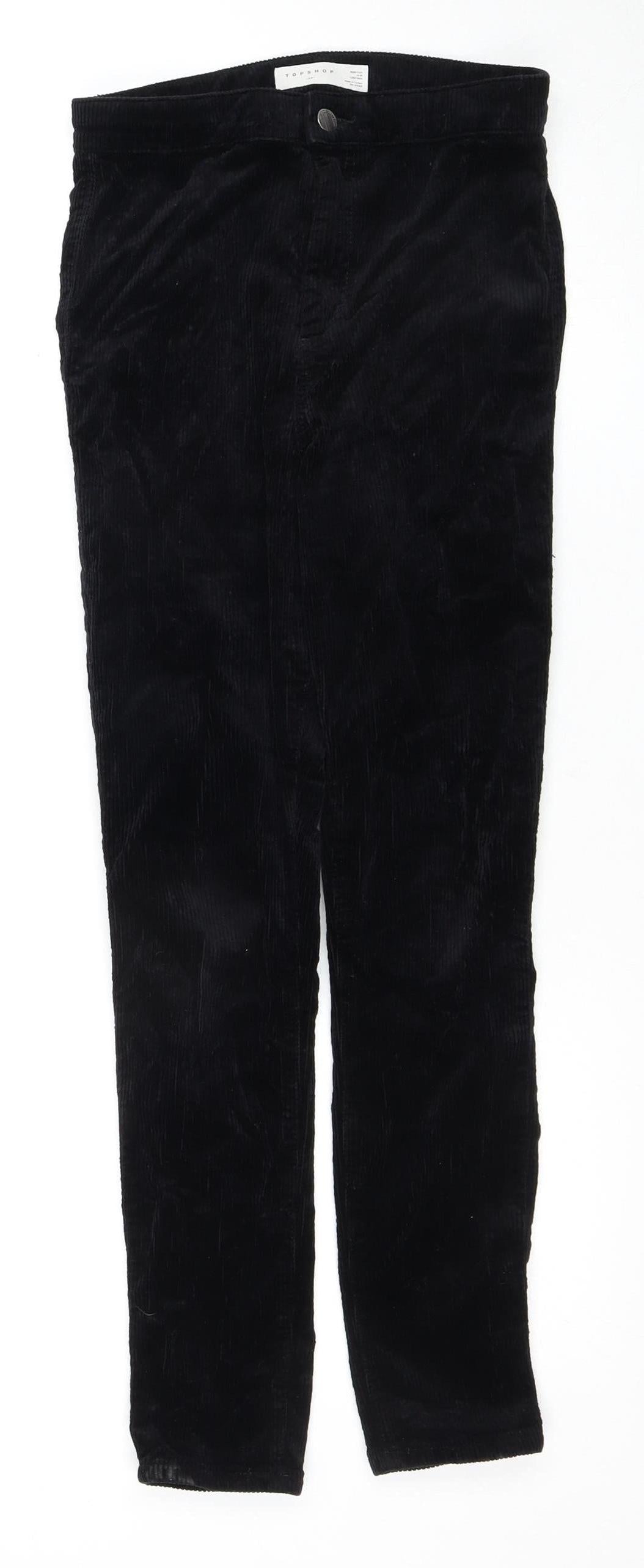 Womens UK Size 10 Topshop Slim Fit Casual Black Trousers