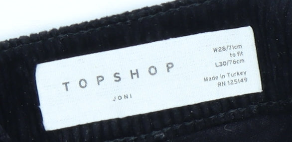 Womens UK Size 10 Topshop Slim Fit Casual Black Trousers
