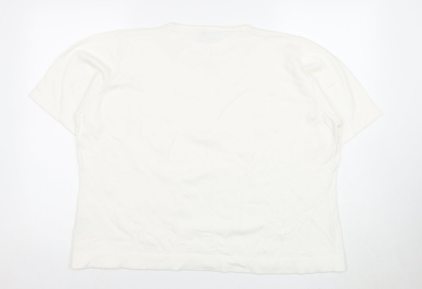 Womens UK Size XL Honor Millburn White Basic T-Shirt