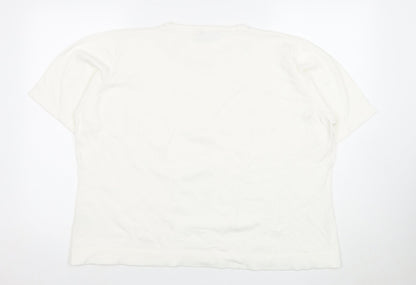 Womens UK Size XL Honor Millburn White Basic T-Shirt