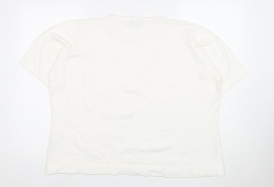 Womens UK Size XL Honor Millburn White Basic T-Shirt