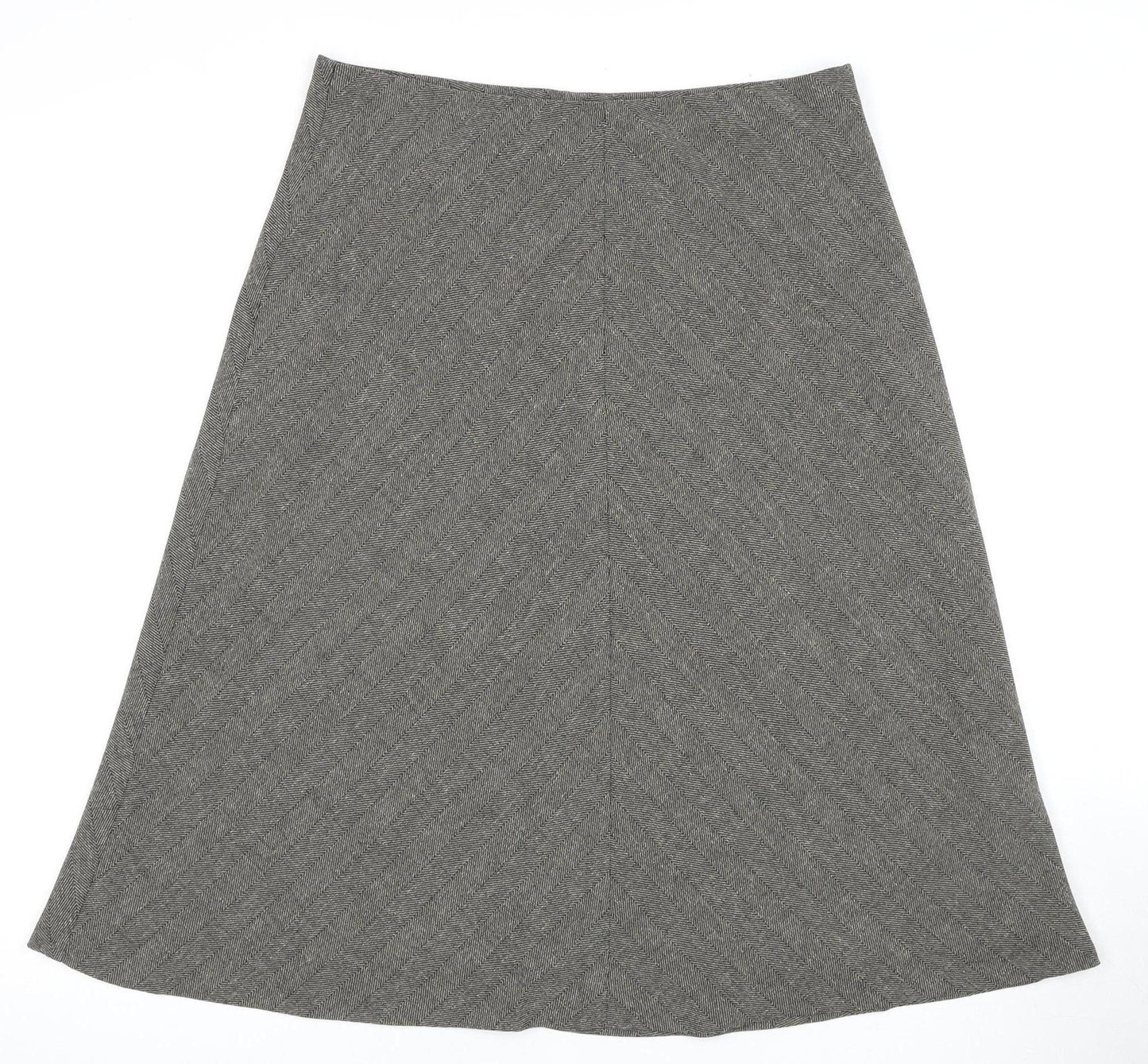 Marks and Spencer Women's A-Line Skirt - Size 14 Grey