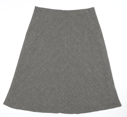 Marks and Spencer Women's A-Line Skirt - Size 14 Grey