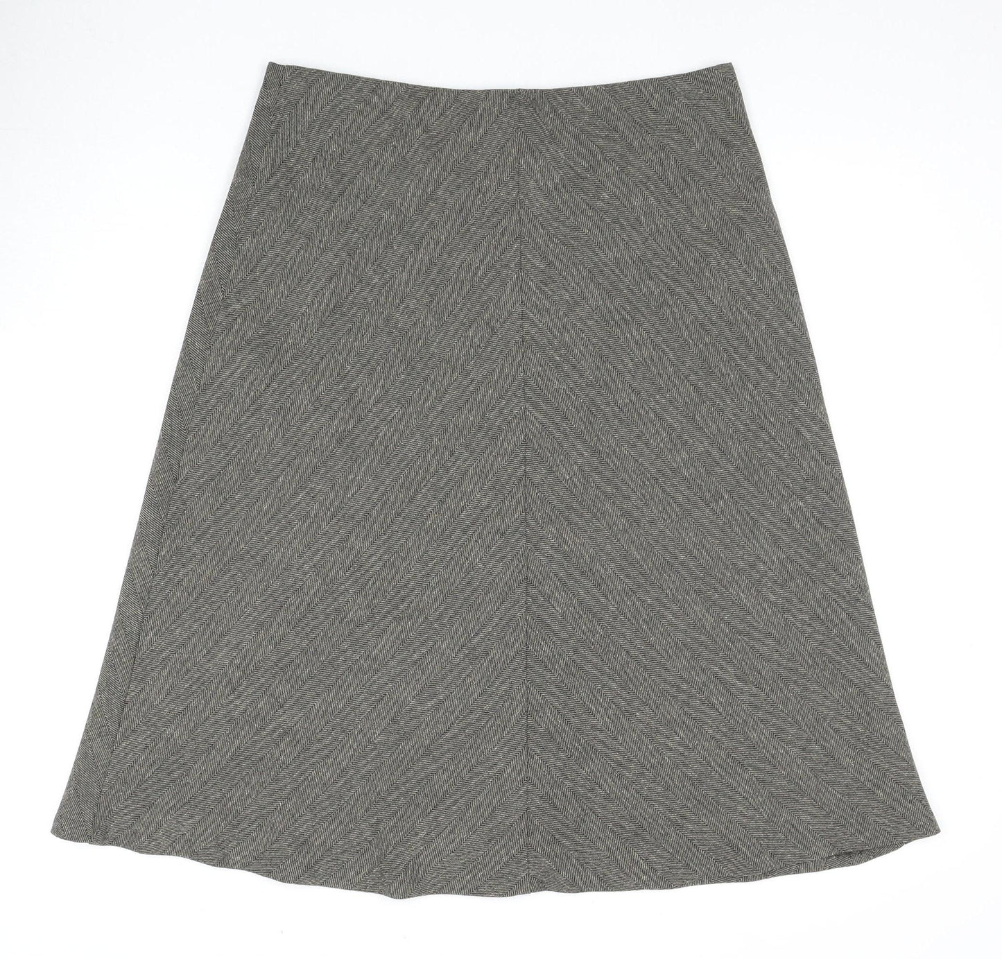 Marks and Spencer Women's A-Line Skirt - Size 14 Grey