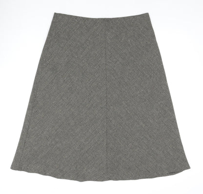 Marks and Spencer Women's A-Line Skirt - Size 14 Grey