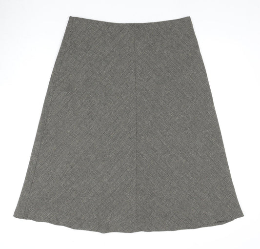 Marks and Spencer Women's A-Line Skirt - Size 14 Grey