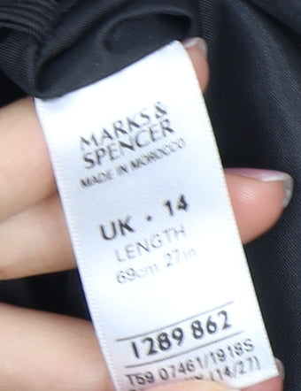 Marks and Spencer Women's A-Line Skirt - Size 14 Grey