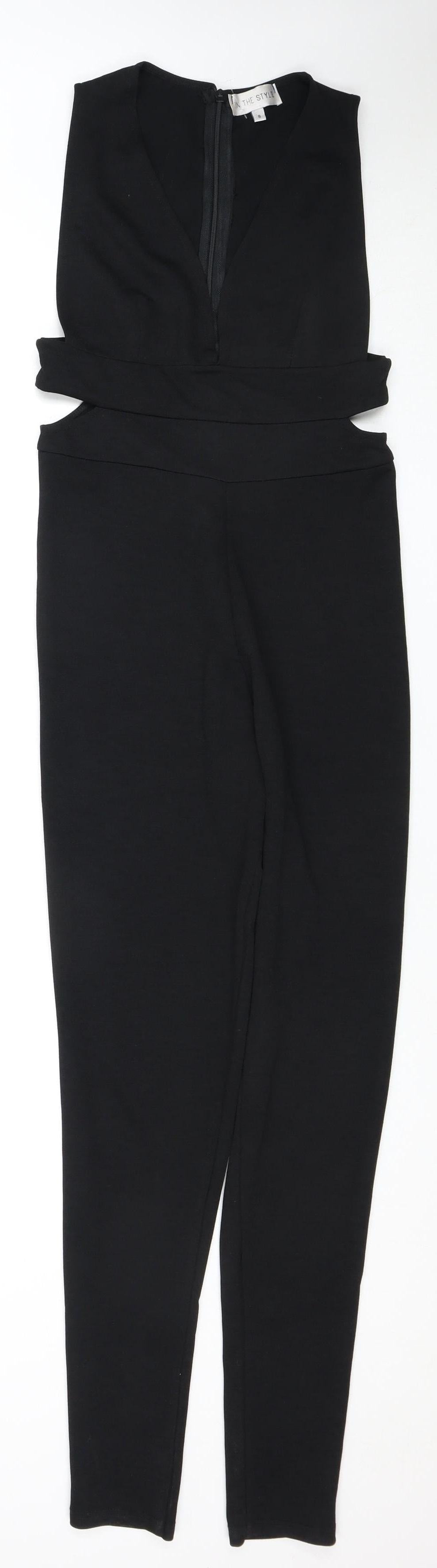 In The Style Women's Black Jumpsuit Size 8 Slim Fit