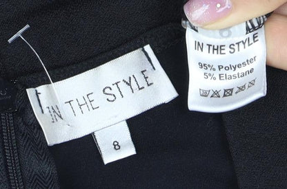 In The Style Women's Black Jumpsuit Size 8 Slim Fit