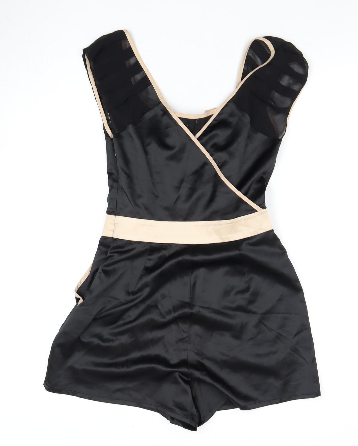 Lipsy London Women's Black Playsuit UK 6 Frill Party