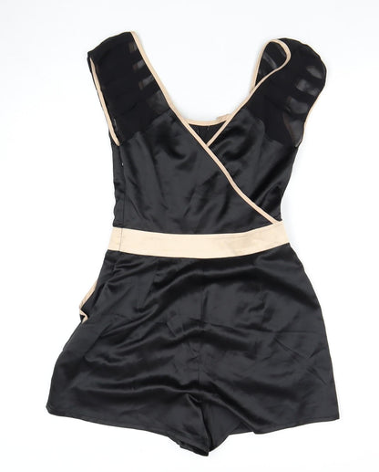 Lipsy London Women's Black Playsuit UK 6 Frill Party
