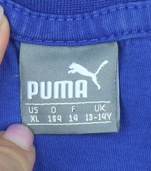 Boys UK Size 13-14 Years PUMA Blue Basic T-Shirt