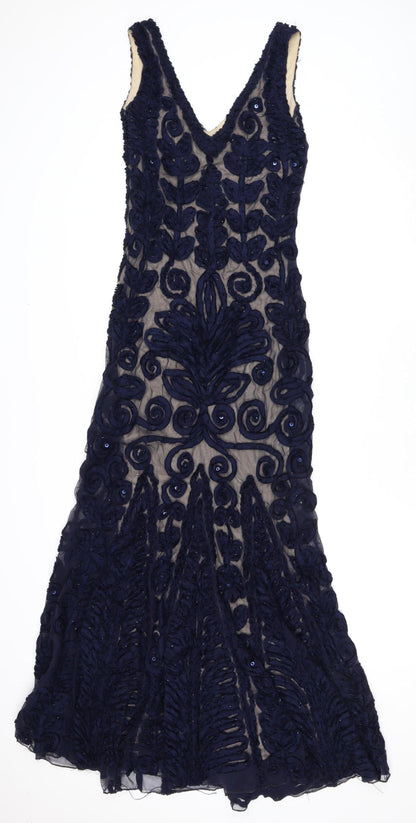 Collection Women’s Blue Bodycon Midi Dress - Size 8 Party