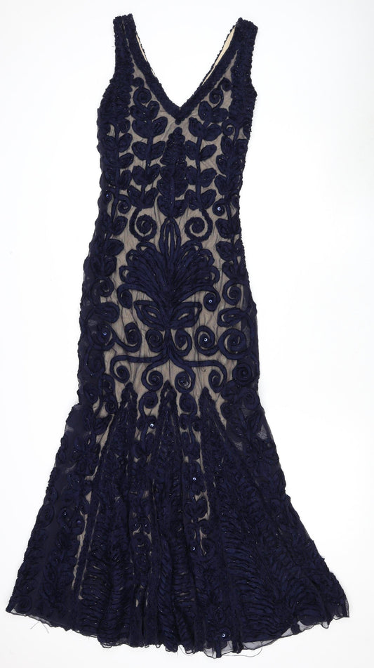 Collection Women’s Blue Bodycon Midi Dress - Size 8 Party