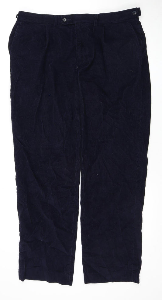 Marks and Spencer Men's Blue Corduroy Trousers 36
