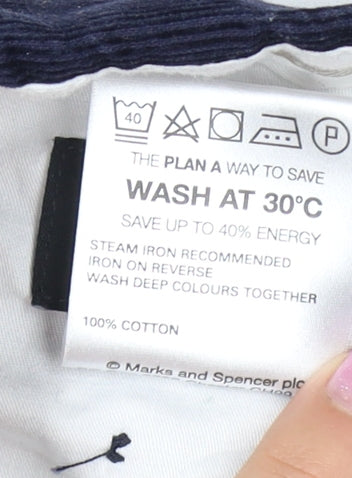 Marks and Spencer Men's Blue Corduroy Trousers 36