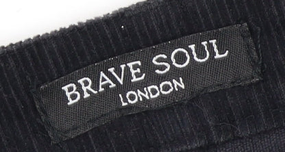 Brave Soul Women's Black A-Line Corduroy Skirt S