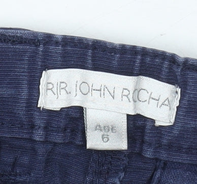 John Rocha Boys Blue Chino Trousers Age 6 Adjustable Waist
