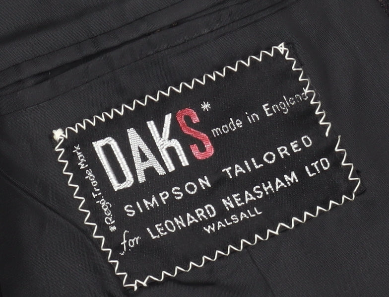 Mens UK Size 42 DAKS Regular Black Suit Jacket