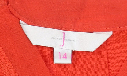 Jasper Conran Women's Red V-Neck Blouse Size 14
