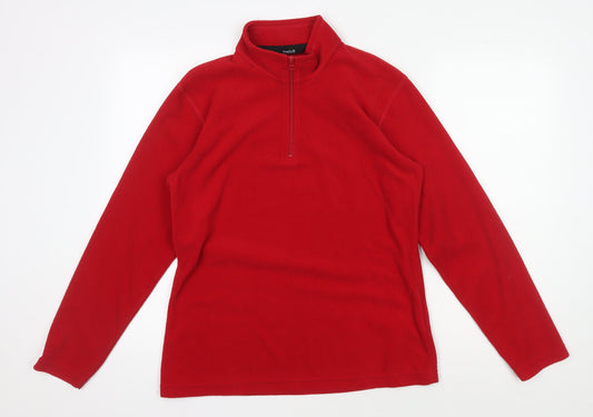 Regatta Women's Red Fleece Pullover Zip Sweatshirt UK 10