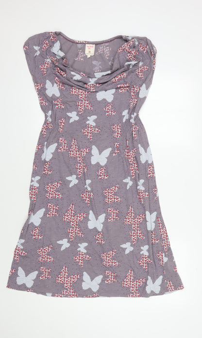 White Stuff Women Grey Animal Print Sleeveless Dress