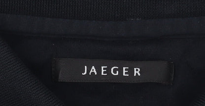 Jaeger Men's Black Polo Shirt - L, Collared & Buttoned