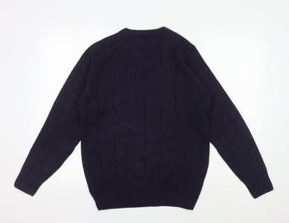 James Pringle Men's Black V-Neck Cable-Knit Pullover - Size S