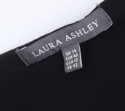 Laura Ashley Women's Black Multi Floral Dress Size 14