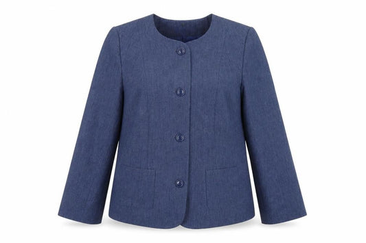 Front view of Honor Millburn Women's Blue Blazer, size 18