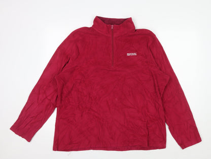 Regatta Women's Red Sweatshirt, Size 20, 1/2 Zip, Logo