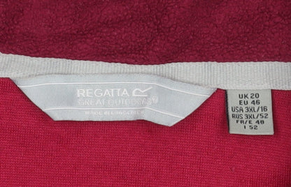 Regatta Women's Red Sweatshirt, Size 20, 1/2 Zip, Logo
