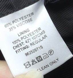 Mens UK Size 42 Dehavilland Regular Black Suit Jacket