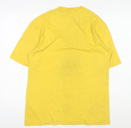 Adidas Men's Yellow Graphic Print T-Shirt M