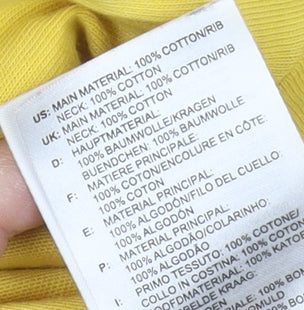 Adidas Men's Yellow Graphic Print T-Shirt M