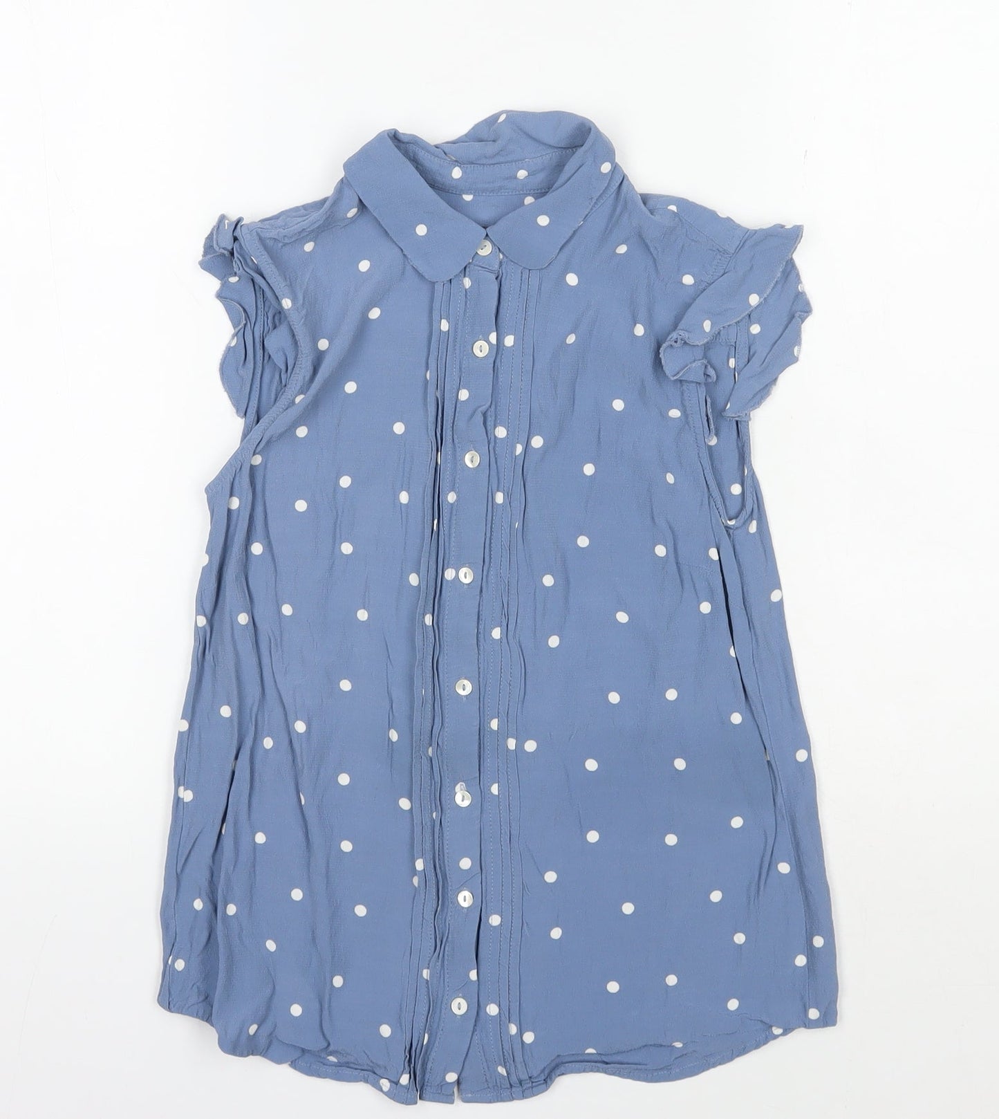 Laura Ashley Blue Polka Dot Blouse, Women's Size 8