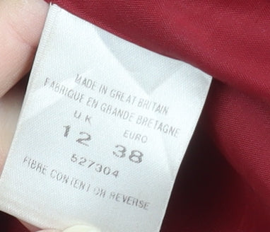 Womens UK Size 12 Eastex Red Overcoat