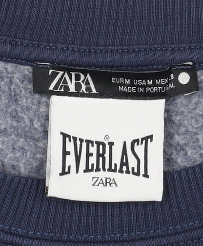 Zara Unisex Blue Pullover Sweatshirt - M, Casual Comfort