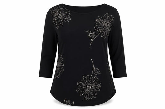 Womens UK Size M Saloos Black Tunic Blouse