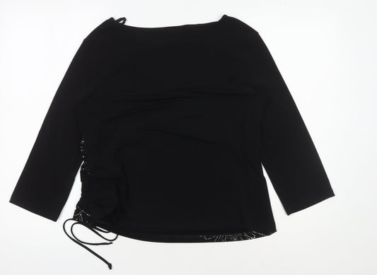 Womens UK Size M Saloos Black Tunic Blouse